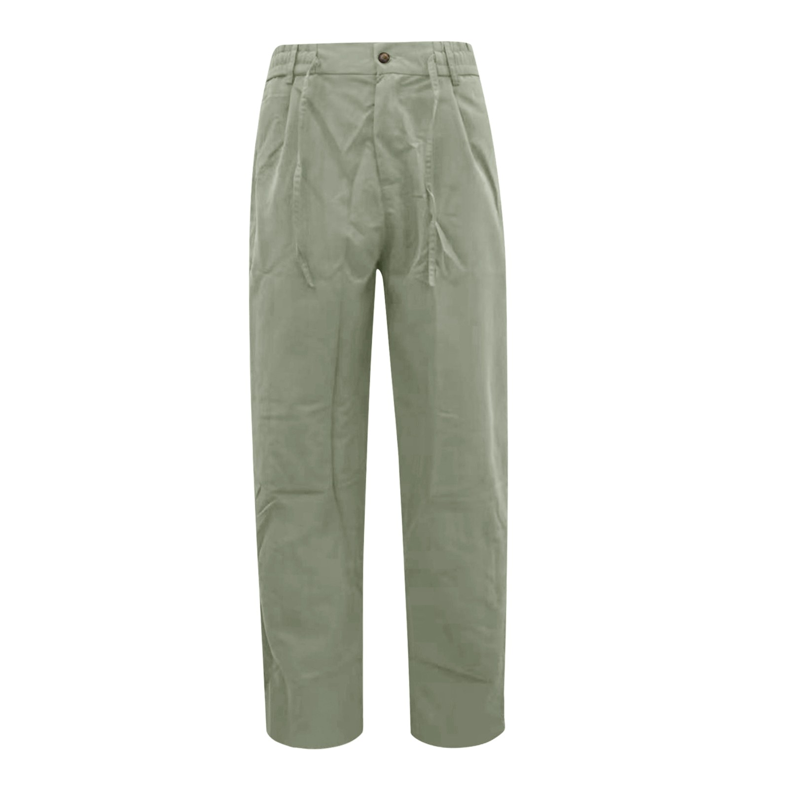 thumbnail image 4 of Pantalones de vestir rectos con cintura elástica y color liso para hombre: corte holgado, cordón, lavables a máquina, cómodos pantalones de estilo europeo., 4 of 5